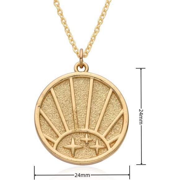 Stylish Gold Plated Dainty Initial Necklace with Clover and Star Charms - 16.5'' - Picture 2 of 5